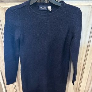 Girls navy sequin sweater dress size 10-12